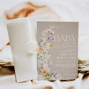 Invitación Baby in Bloom Wildflower Boho Baby Shower