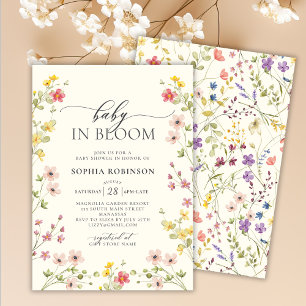 Invitación Baby in Bloom Wildflower Boho Baby Shower