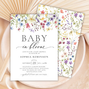 Invitación Baby in Bloom Wildflower Boho Baby Shower