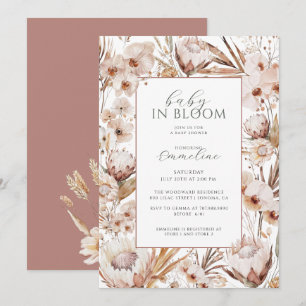 Invitación Baby In Bloom Wildflower Boho Baby Shower