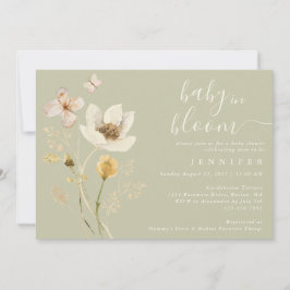 Invitación Baby In Bloom Wildflower Boho Baby Shower