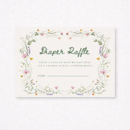 Invitación Baby in Bloom Wildflower Diaper Raffle Card