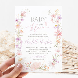 Invitación Baby In Bloom Wildflower Floral Baby Shower