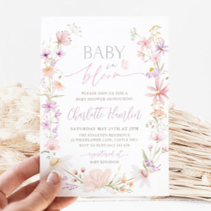 Invitación Baby In Bloom Wildflower Floral Baby Shower