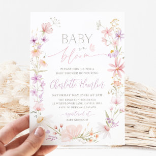Invitación Baby In Bloom Wildflower Floral Baby Shower
