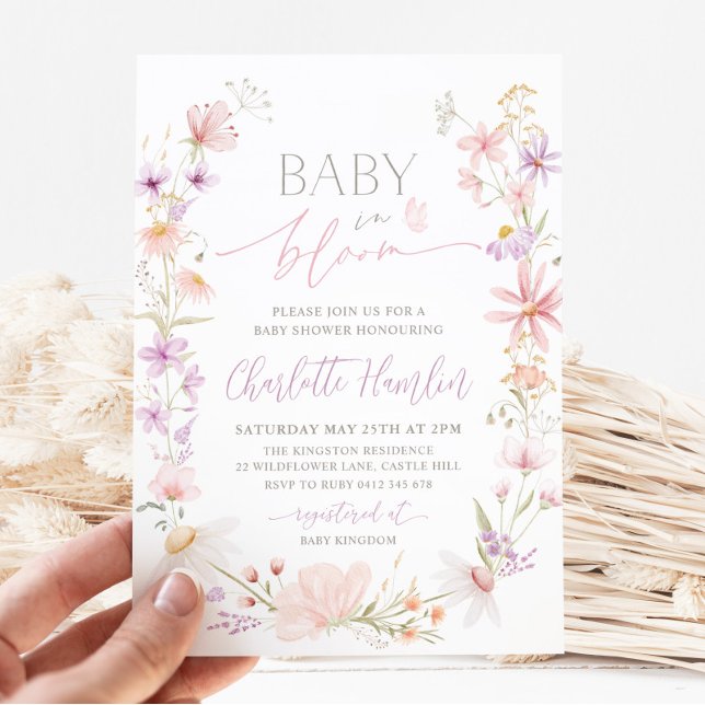 Invitación Baby In Bloom Wildflower Floral Baby Shower (Subido por el creador)