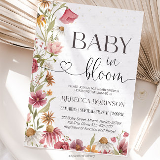 Invitación Baby in Bloom Wildflower garden Baby shower