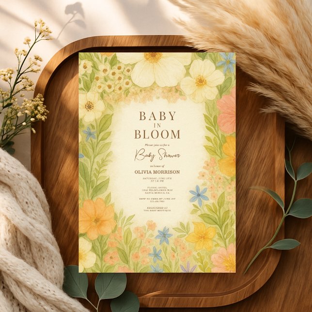 Invitación Baby in Bloom Wildflower Garden Baby Shower (Subido por el creador)
