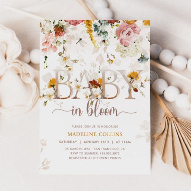 Invitación Baby In Bloom Wildflower Garden Baby Shower (Subido por el creador)