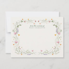Invitación Baby in Bloom Wildflower Nursery Note Card