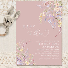 Invitación Baby In Bloom Wildflower Rubor Pink Baby Shower