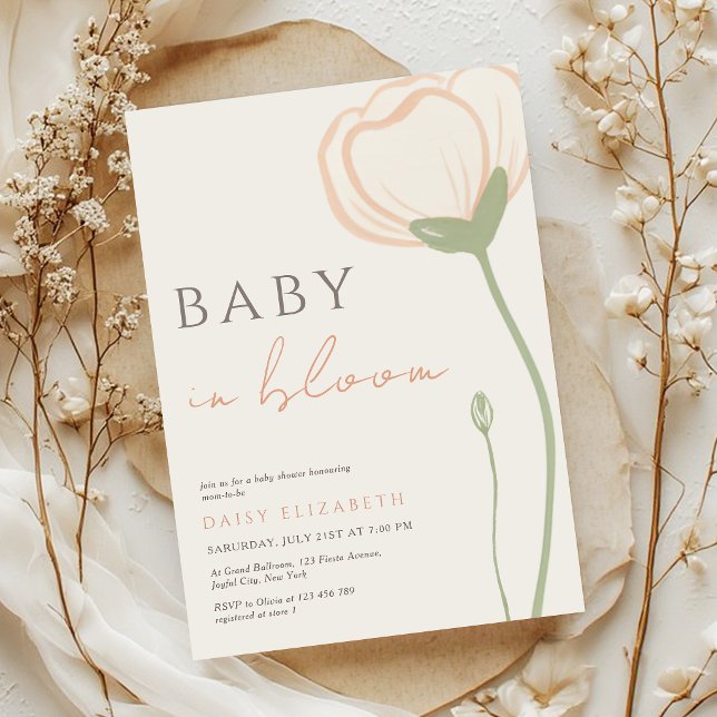 Invitación Baby in Bloom Wildflower Spring Baby Shower (Subido por el creador)