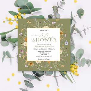 Invitación Baby in Bloom Wildflowers Baby Shower
