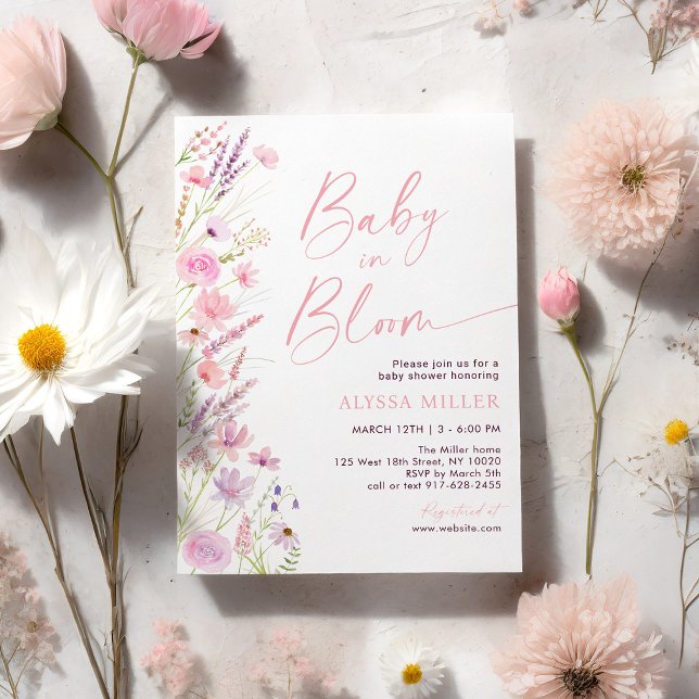 Invitación Baby in Bloom Wildflowers Baby Shower (Subido por el creador)