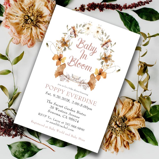 Invitación Baby In Bloom Wildflowers Boho Baby Shower (Subido por el creador)