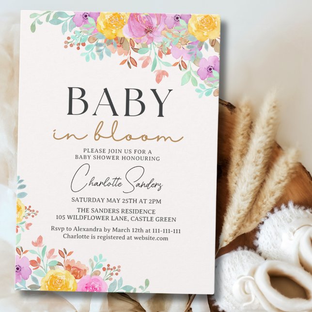 Invitación Baby in Bloom Wildflowers Floral Baby Shower (Subido por el creador)