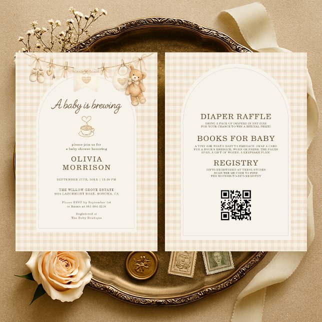 Invitación Baby is Brewing All in One Coffee Baby Shower (Subido por el creador)