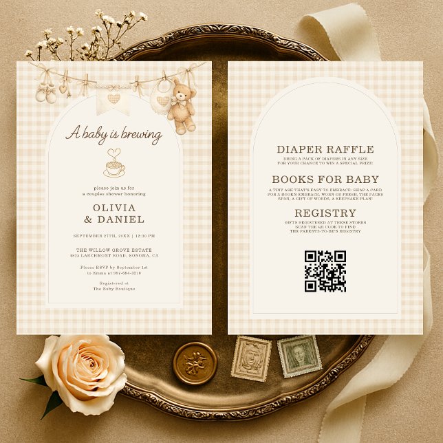 Invitación Baby is Brewing All in One Coffee Couples Shower (Subido por el creador)