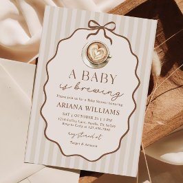 Invitación Baby is Brewing Bow Coffee Bridal Shower