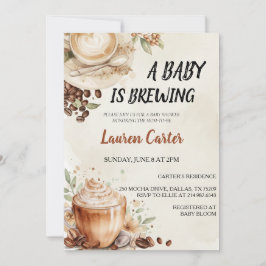 Invitación Baby is Brewing! Coffee Bean Baby Shower