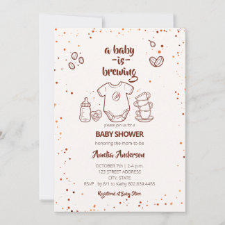 Invitación Baby Is Brewing Coffee Bean Baby Shower