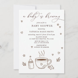 Invitación Baby is Brewing Coffee Gender Neutral Baby Shower
