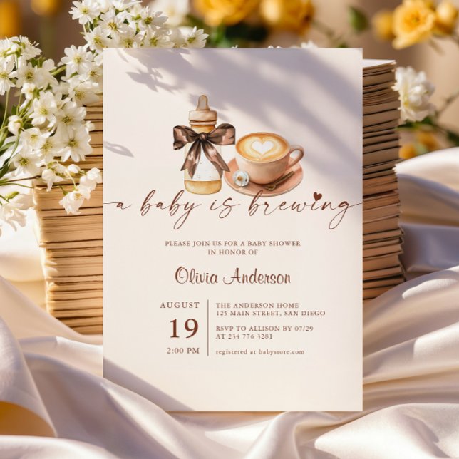 Invitación Baby Is Brewing Coffee Gender Neutral Baby Shower (Subido por el creador)