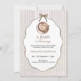 Invitación Baby Is Brewing Coffee Shower Invitation