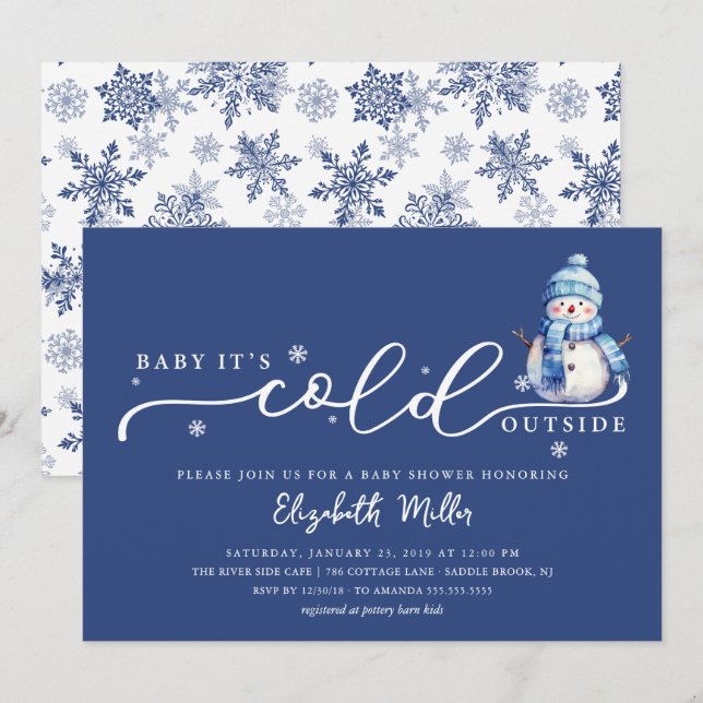 Invitación Baby It’s Cold Outside Baby Shower (Anverso / Reverso)