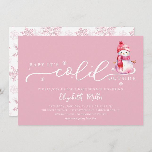 Invitación Baby It’s Cold Outside Baby Shower (Anverso / Reverso)