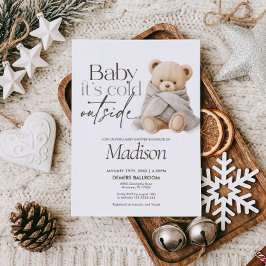 Invitación Baby It’s Cold Outside Teddy Bear Baby Shower