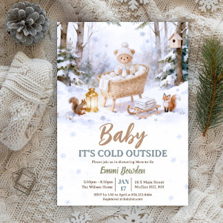 Invitación Baby It’s Cold Outside Winter Woodland Baby Shower