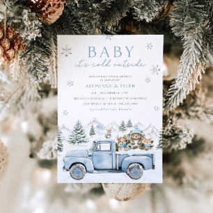 Invitación Baby It's Cold fuera de Winter Woodland Baby Showe