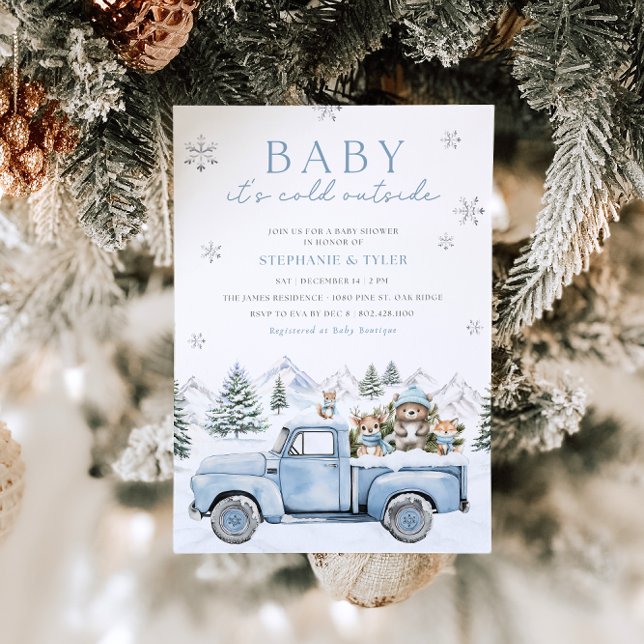 Invitación Baby It's Cold fuera de Winter Woodland Baby Showe (Subido por el creador)
