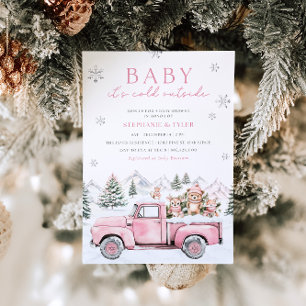Invitación Baby It's Cold fuera de Winter Woodland Baby Showe