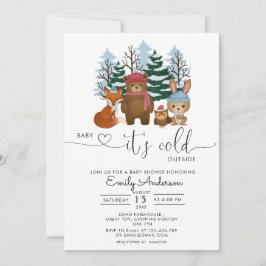 Invitación Baby It's Cold fuera de Winter Woodland Baby Showe