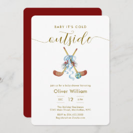 Invitación Baby It's Cold Outside All Star Hockey Baby Shower