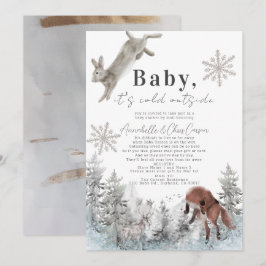Invitación Baby It's Cold Outside Animals Baby Shower por cor