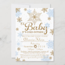 Baby It's Cold Outside, Blue Gold Baby Shower