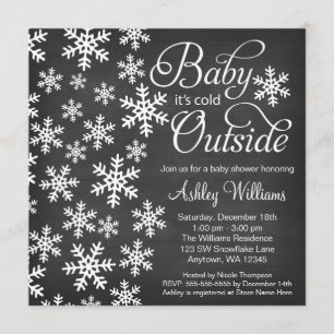 Invitación Baby It's Cold Outside Chalkboard Baby Shower