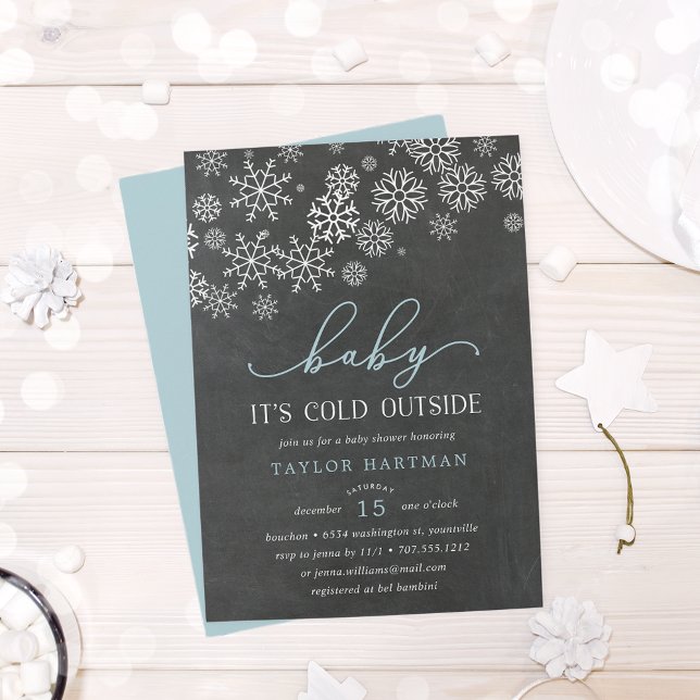 Invitación Baby It's Cold Outside Chalkboard Shower Invite (Subido por el creador)
