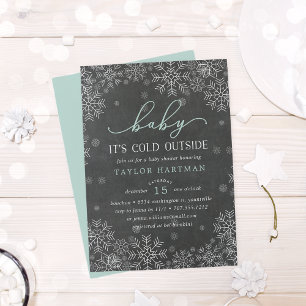Invitación Baby It's Cold Outside Chalkboard Shower Invite