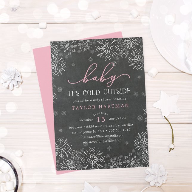 Invitación Baby It's Cold Outside Chalkboard Shower Invite (Subido por el creador)