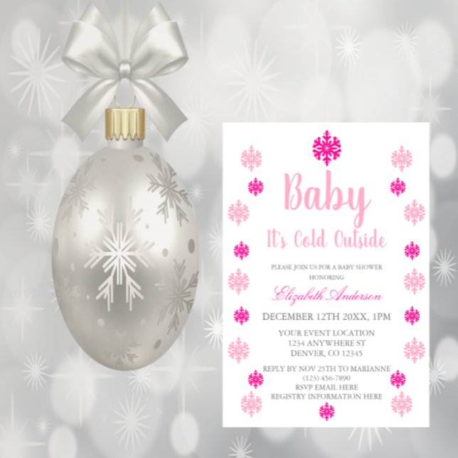 Invitación Baby It's Cold Outside Chica Winter Baby Shower (Subido por el creador)