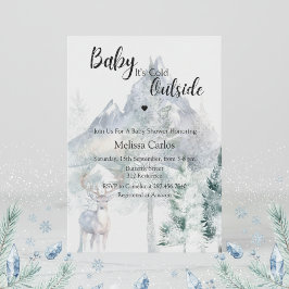 Invitación Baby Its Cold Outside Evergreen Winter Baby Shower