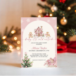 Invitación Baby It's Cold Outside Fiesta de Bebé Rosa