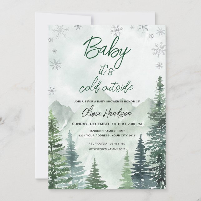 Invitación Baby its cold outside Gender neutral baby shower (Anverso)