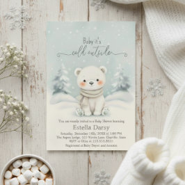 Invitación Baby It's Cold Outside Polar Bear Baby Shower 