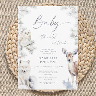 Invitación Baby It's Cold Outside QR Code Baby Shower