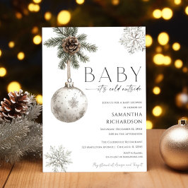 Invitación Baby it's cold outside rustic boho baby shower